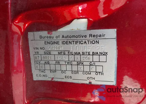 1967 Mercury Cougar из США, поврежденный, VIN 0000007F91C629927